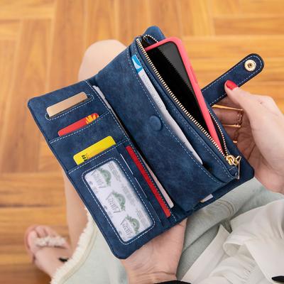 Portafoglio lungo pieghevole coreano smerigliato, nuova borsa da mano da donna alla moda, elegante e multifunzionale per carte