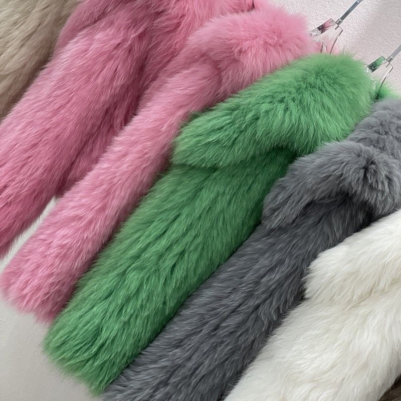 

Куртка из искусственного лисьего меха, маленькая тканая куртка, имитация меха кролика рекс, зеленая, длинноворсовая, зимняя одежда XL розовый