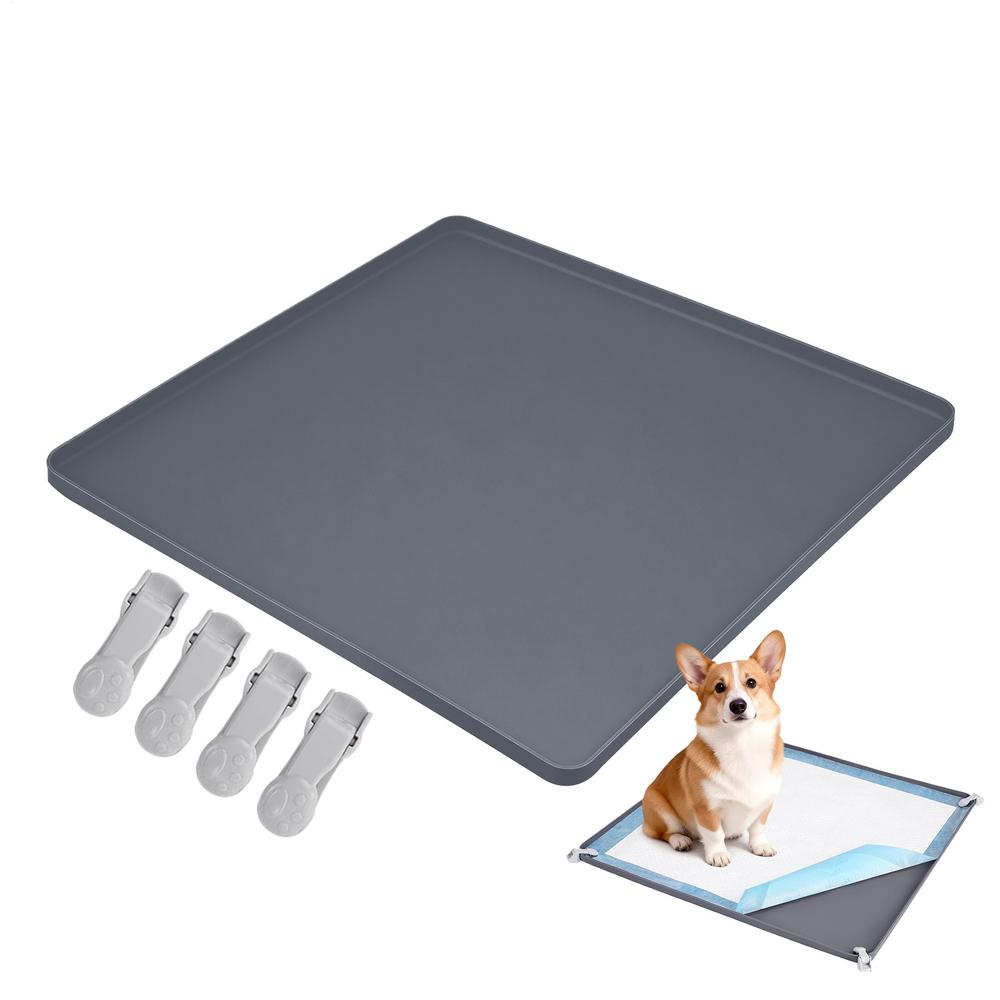 Potty Pad Holder Dog Potty Mat Tray Raised Edge Pee Pad Tray for Indoor Bathroom Apartment Patio Laundry Backyard Living Room