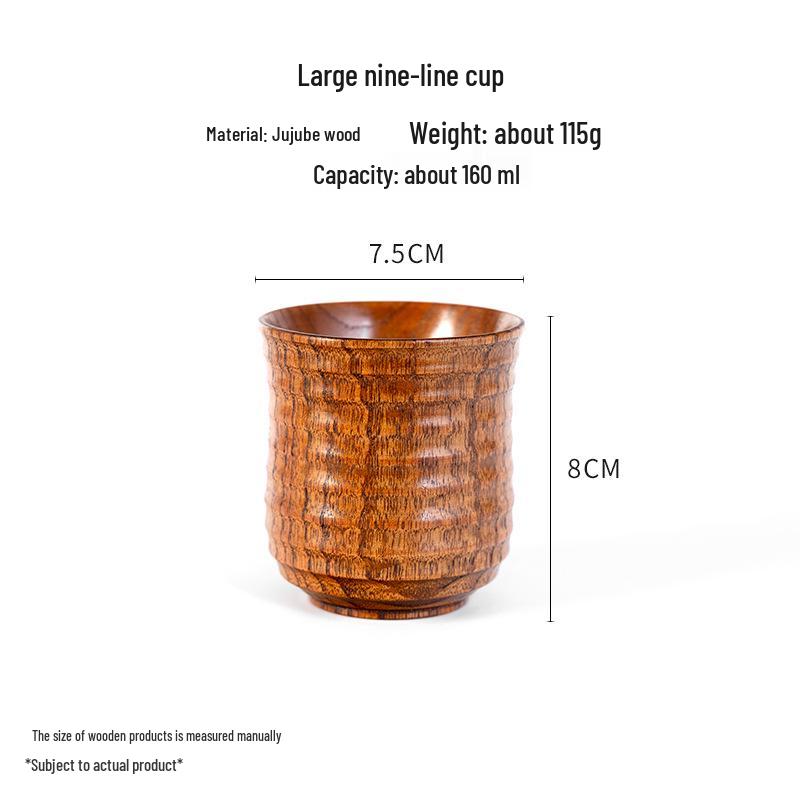 Japanese High-Temperature Resistant Jujube Wood Tea Mug