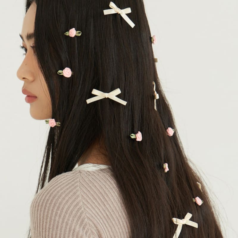 FANTASTIC PLANET [5SET] petit rose hair pin (2colors)