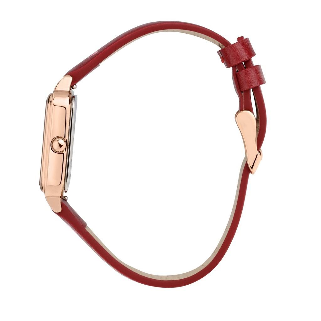 Oui & Me Harmonie Red Recycled Leather Strap Silver Dial Quartz ME010384 Women's Watch