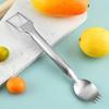 1/4Pcs 2-In-1 Stainless Steel Fruit Fork Cutter Watermelon Slicer Tool Easy To Use Dual Head Fruit Slicer for Home Kitchen Gadget