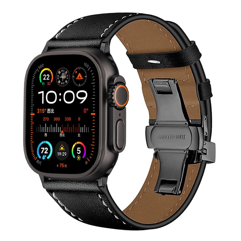 Cinghie in Pelle Per Apple watch Ultra 2 cinturino 49mm 45mm 46mm 44mm 41mm 40mm 42mm bracciale correa iWatch serie 8 7 9 10 SE 6 5 4