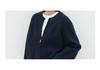 Unisex Navy Blue Jacket-Style Knit Cardigan - Japanese Niche, Autumn/Winter, Loose Fit, Round Neck Sweater Coat