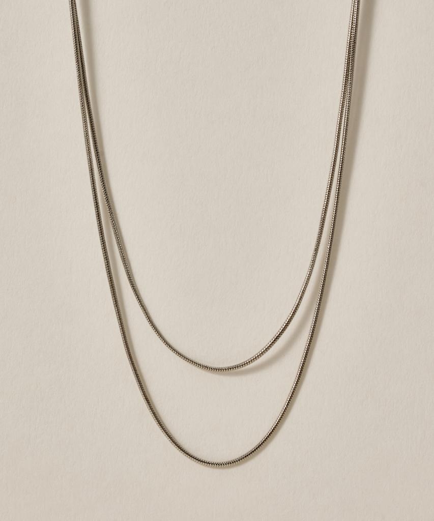 Novice Tokyo Round Chain Necklace 2-Piece Set [Stainless] / Silver