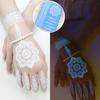 6 Sheets Lasting Mandala Temporary Tattoos Blue Luminous Lace Fake Tattoos  Hand Finger