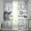 Rock Guitar Music Sheer Curtains for Living Room Voile Curtain Bedroom Bathroom Tulle Curtains Window Drapes