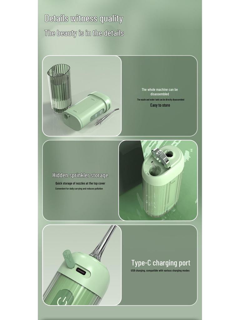 Cross-Border Portable Electric Water Flosser & Tongue Cleaner for Orthodontics
