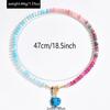 Cross-border Dopamine Natural Stone Bead Necklace, Small Fashion Gradient Heart Pendant Choker Chain for Women