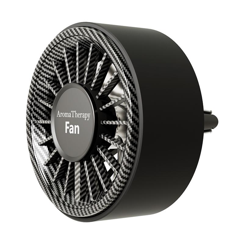 SEAMETAL Wentylator do aromaterapii samochodowej Zapach odświeżacza powietrza do wylotu powietrza samochodowego Regulowany o 360° Wentylator chłodzący USB ze światłem otoczenia RGB