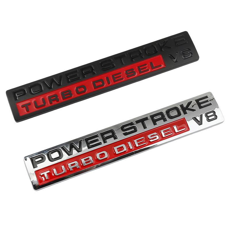 Car 3D ABS Power Stroke Turbo Diesel V8 Trunk Boot Logo Badge Emblem Decals Sticker For Ford F150 F350 Puma Ranger Accessories