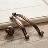 Red Bronze Handle Kitchen Door Knob Cabinet Drawer Closet Antique Shabby Chic Handles Dresser Knobs Furniture pulls