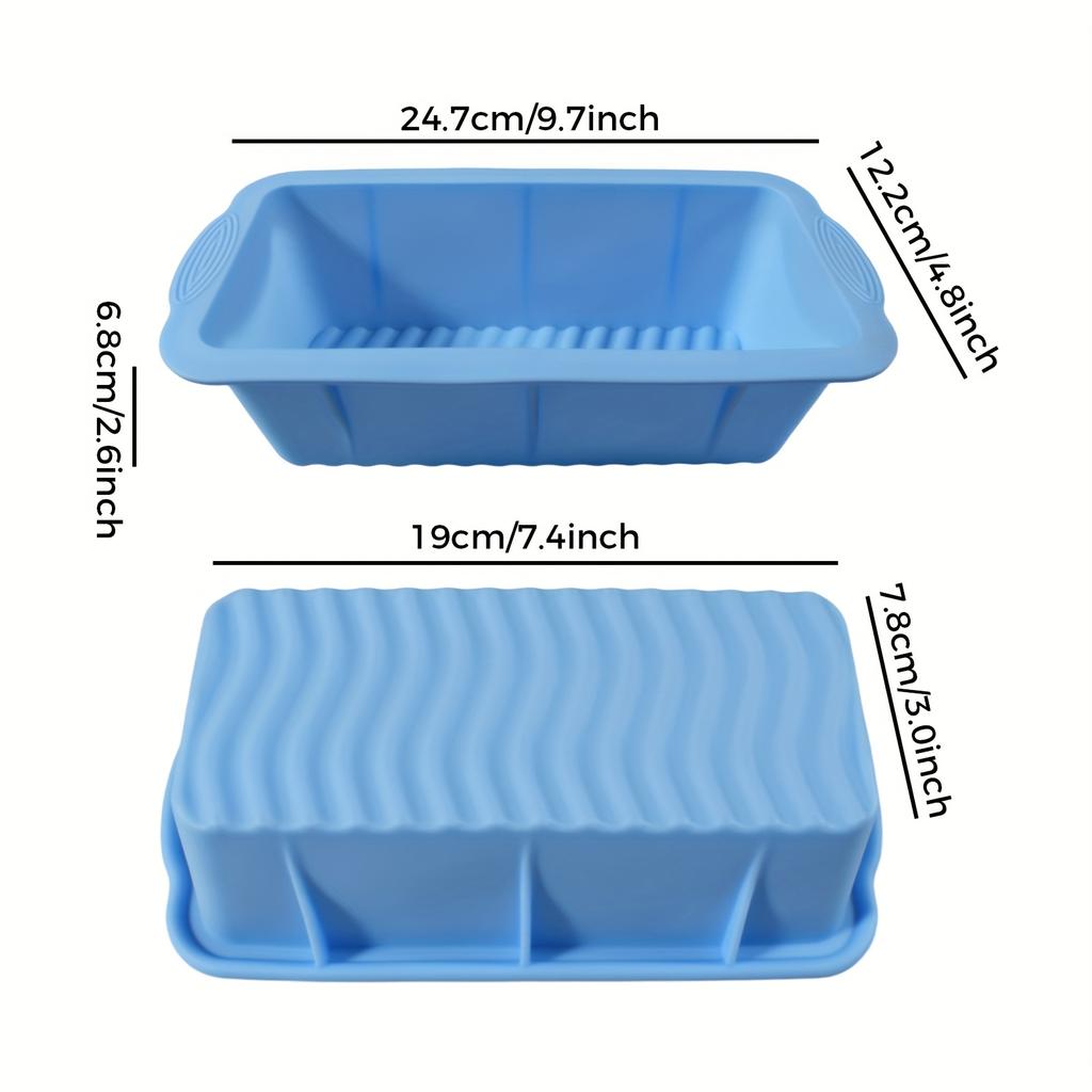 Rectangular Mold Non-Stick Silicone Loaf Pan Easy Release, Heat Resistant Anti-Slip Handles Baking Bread, Cakes Mold