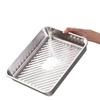 3Pcs Food-Grade Food Storage Tray Stainless Steel Kitchen Serving Plate Barbecue Pan  BBQ