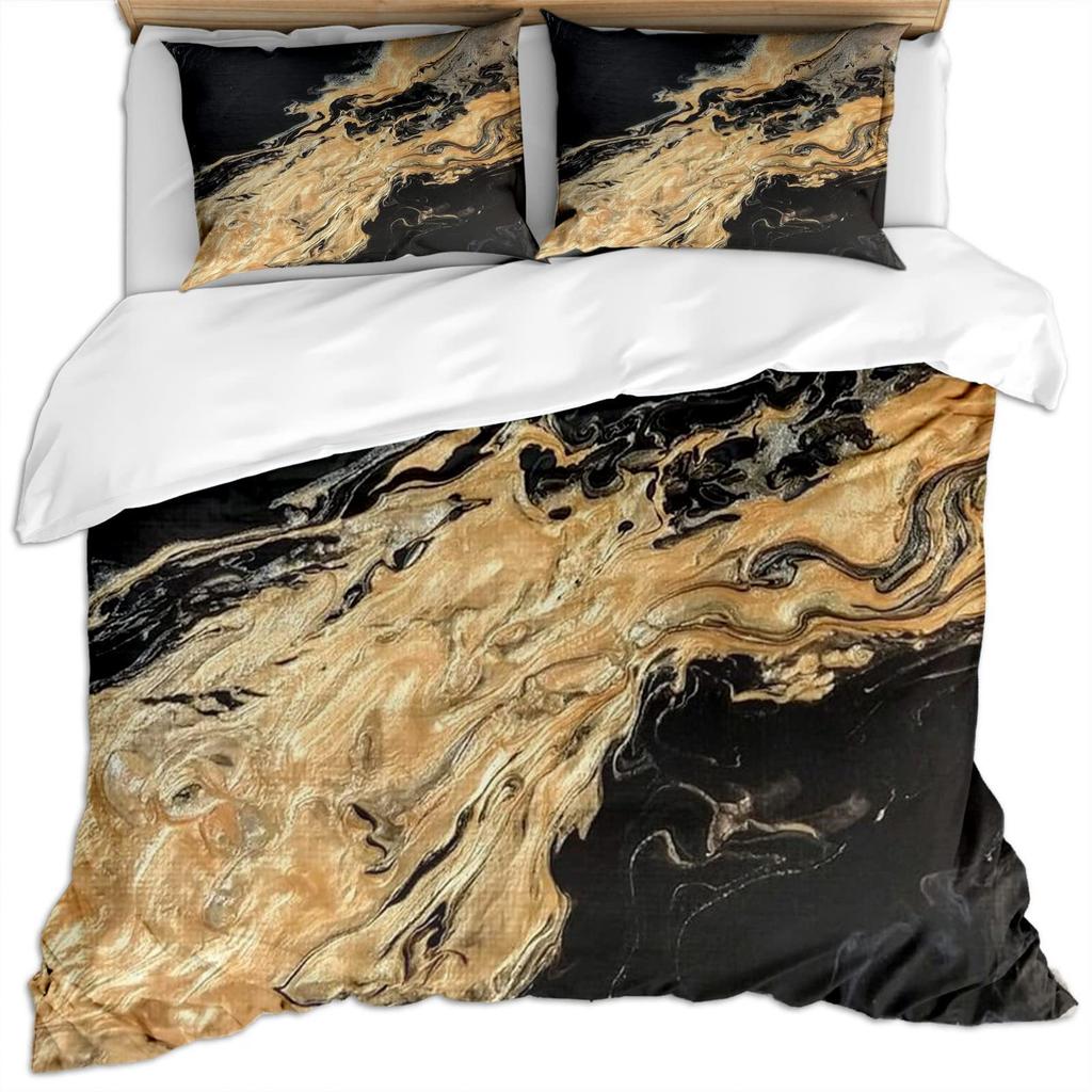 Golden Green Corrugated Bedding Three-Piece Quilt Cover