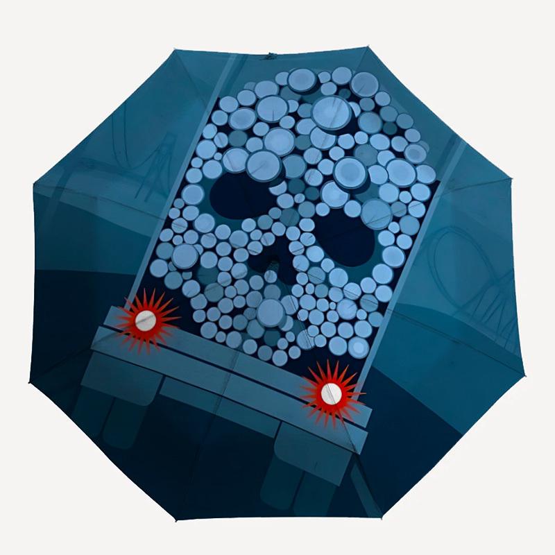 

1pc Final Destination: Bloodlines Automatic Open/close Umbrella, Heavy-Duty Iron Frame, Folding Portable Design, Travel, Everyday Use209
