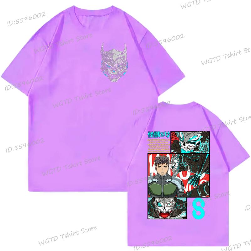 Japan Anime Kaiju No 8 T-shirts for Men Harajuku Vintage O-Neck Short Sleeve Tee Men Women Monster 8 Fashion Casual Tops Tees