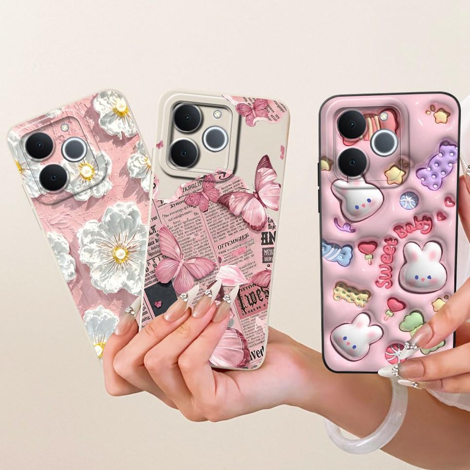 Custodia per Telefono Design alla Moda Per Realme Note 70 70T C71 India RMX5313 Narzo 80 Lite 4G Cover Morbida in Silicone Fiore Farfalla