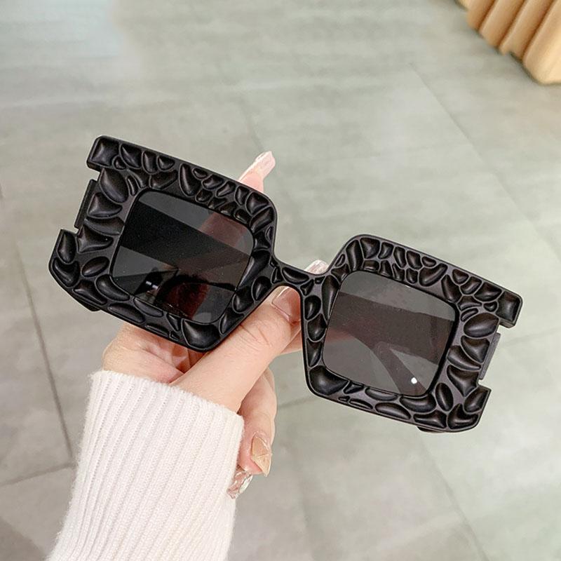 Big Frame Luxury Brand Designer Square Vintage Concave Sunglasses Women For Men Punk Popular Oversized Sun Glasses Uv400