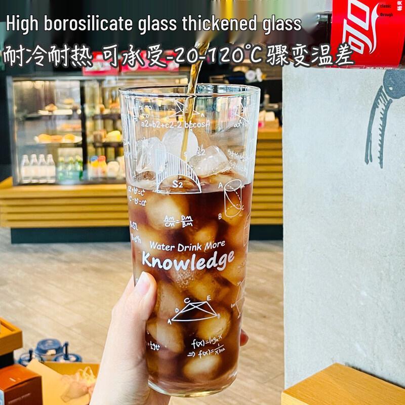 1000ml Heat-Resistant Glass Tumbler with Straw