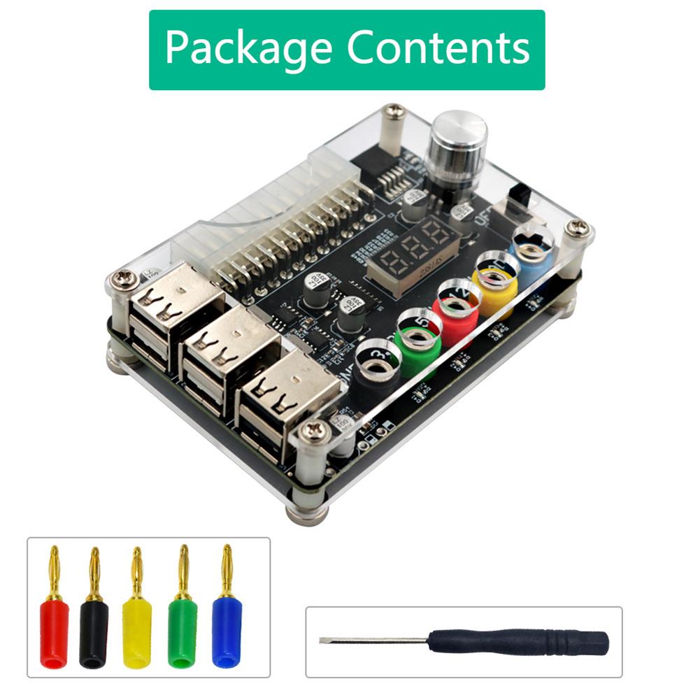 24-Pin Netzteilmodul Adapter Stecker Einstellbarer Spannungsregler Netzteil Adapter Stecker Modul 6 Ports Unterstützt QC2.0 QC3.0