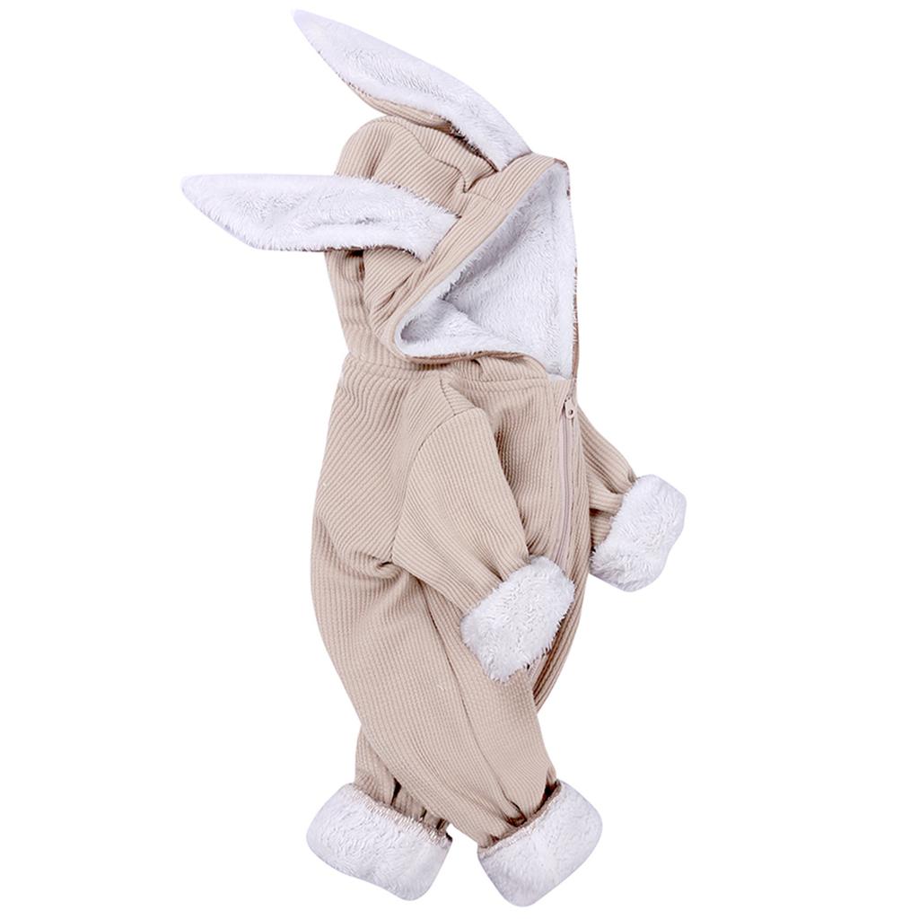 Newborn Infant Baby Girls Boys Thick Warm Jumpsuit  Bunny Romper Playsuit