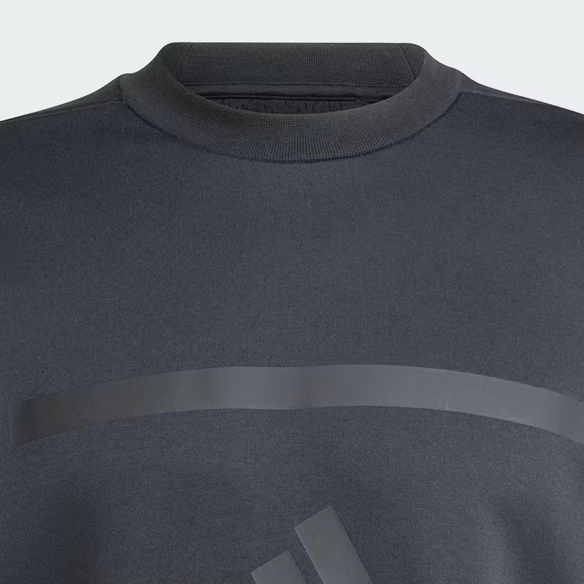 Adidas Solid Color Crew Neck Casual Sports Pullover Long Sleeve Sweatshirt Men Sweatshirt Black JE7536