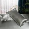 Eis-Seide Kissenbezug Einfarbig Schlicht Mode Waschbar 48*74cm 1/2 Stück Universeller Kissenbezug Bettwäsche Luxus Atmungsaktiv Bequem