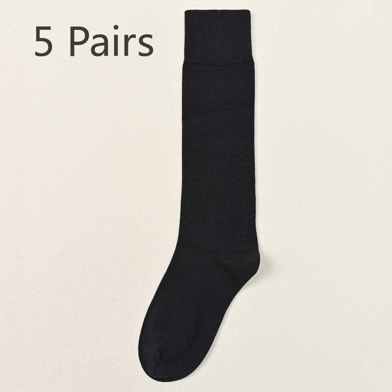 5 Pairs of Men's Autumn and Winter Cotton Boneless Plus Long and Knee Warm Calf Socks