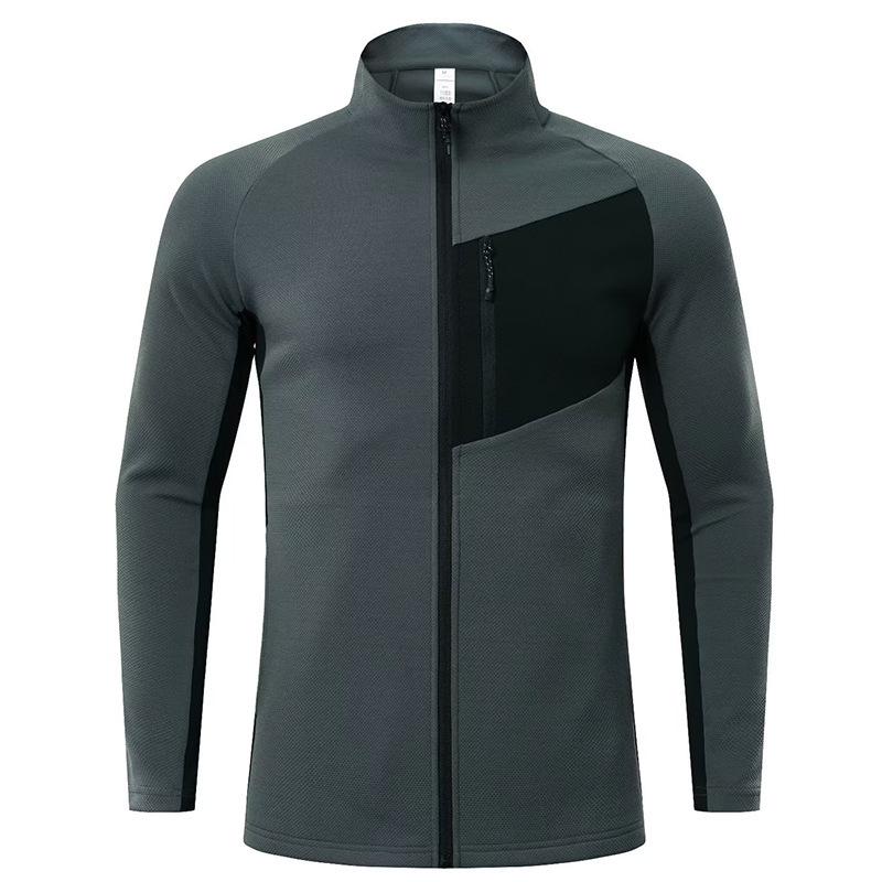 2024 Autumn/Winter Men's Long Zipper Sports Jacket - Stand Collar, Outdoor Fitness & Casual Running Wear