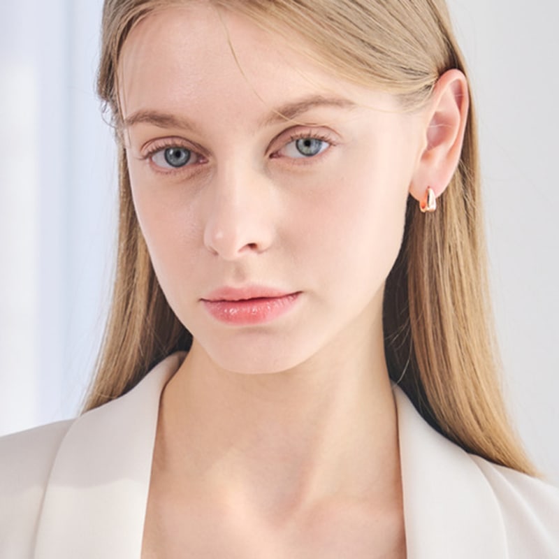 ELLE Jewelry Daily One-Touch Ring Earrings (Gold Plated) ELGPEE487