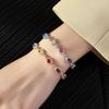 Color Zircon Bracelet, Simple and Versatile Thin Chain Women's Versatile Birthday Party Fashion High-end Jewelry