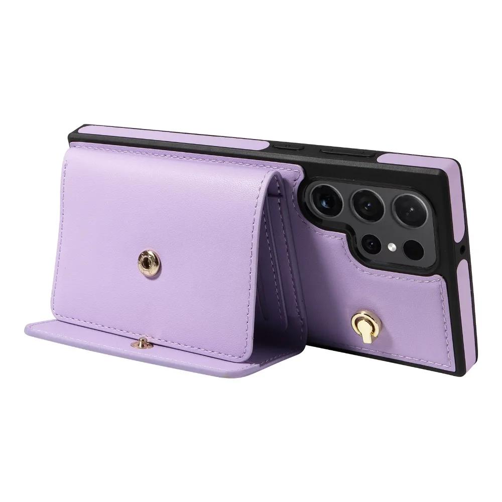 Pasek na nadgarstek z portfelem i miejscem na karty, etui na telefon do Samsung Galaxy S25 Ultra S24 S23 FE S22 S21 Plus, skórzane etui