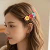 2 pcs/set Small and Cute Button Hair Clips Resin Bangs Clip New Duckbill Clips  Travel