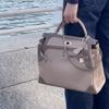 2025 New Leather Women's Bag First Layer Cowhide 28cm Lace  Bag Double Shoulder Strap Handbag Cross-border Wholesale