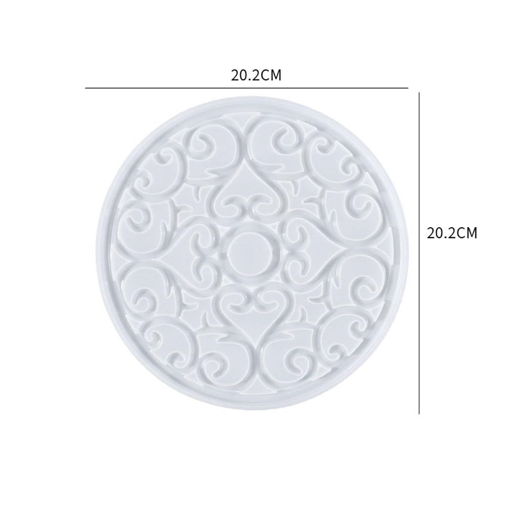 1PC DIY Round Epoxy Resin Mold Hollow Out Coaster Mandala Flower Tray Cup Mat Silicone Mould DIY Home Decor Making