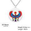 Dawapara Pharaonic Horus Necklace Winged Sun Disk Horus Falcon Necklace Ancient Egyptian Guardian Amulet Stainless Steel Jewelry