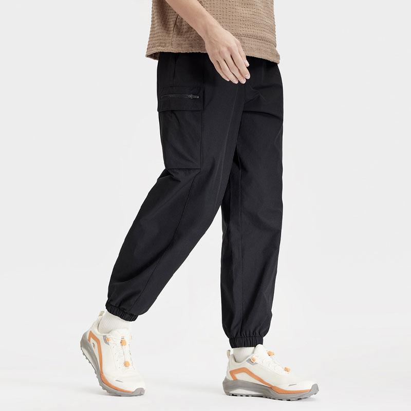 Fila Solid Color Drawstring Woven Knit Sports Pants Women Pants Deep-Black A11W417804F-BK