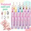 12 Colors DIY Nail Art Nail Marker Waterproof Painting Liner Brush Lines Doodle Pen  Manicure Tool