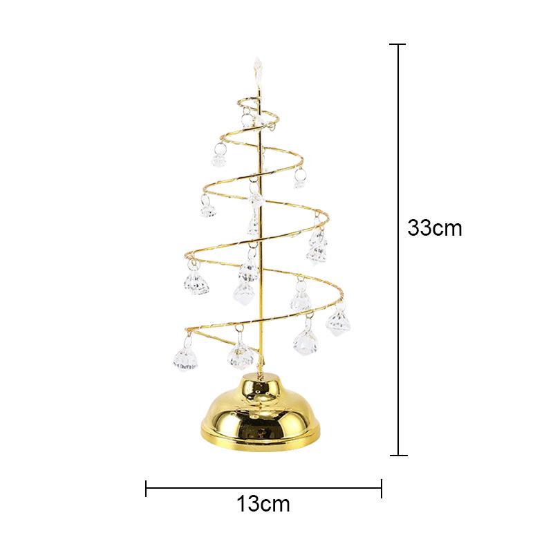 Lampa stołowa LED Crystal Christmas Tree na baterie, nowoczesna dekoracja biurka, sypialnia, salon, choinki, prezent na Nowy Rok