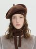 Beulaunhaes Tricot Ribbon Beret - Brown