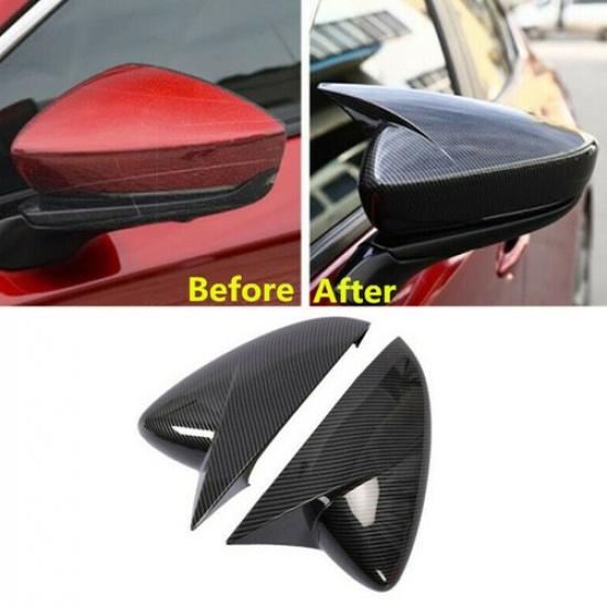 Carbon Fiber Side Rearview Mirror Cover Trim For Mazda 3 Axela   2PCS