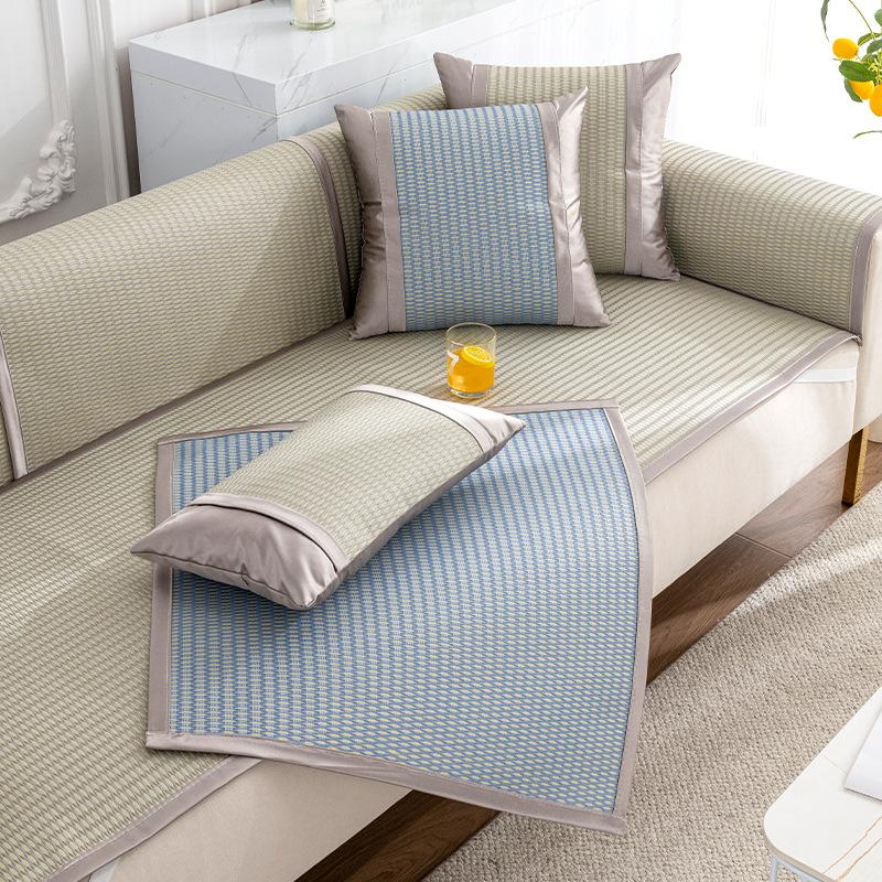 Letní podložka Pohovka Polštář Chladící podložka na léto Letní Polštář Ledová Hedvábná Ratanová podložka Polštářek na sedák Protiskluzový potah na pohovku