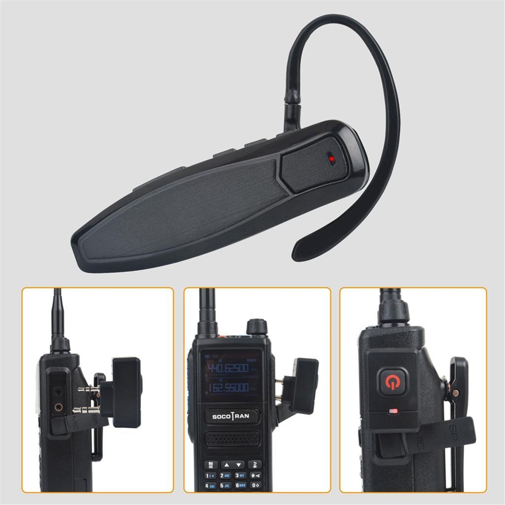 AA58 Walkie Talkie Wireless Bluetooth PTT Headset Earpiece Hands-Free K Plug for KENWOOD Microphone Headset Adapter