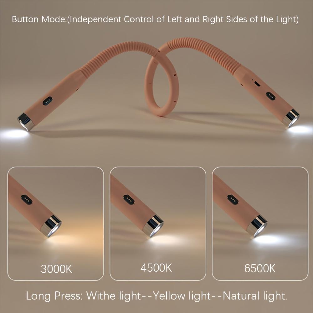 Rechargeable Adjustable Neck Reading Light - 3 Light Modes, 1pc, Ideal for Bedside, Office & Home Use, Perfect Gift for Men & Women Readers