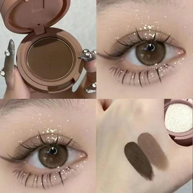 Breeze Drei-Farben Mattes Lidschatten: Erdige Milchtee & Perlmutt Schimmer Highlight Palette.