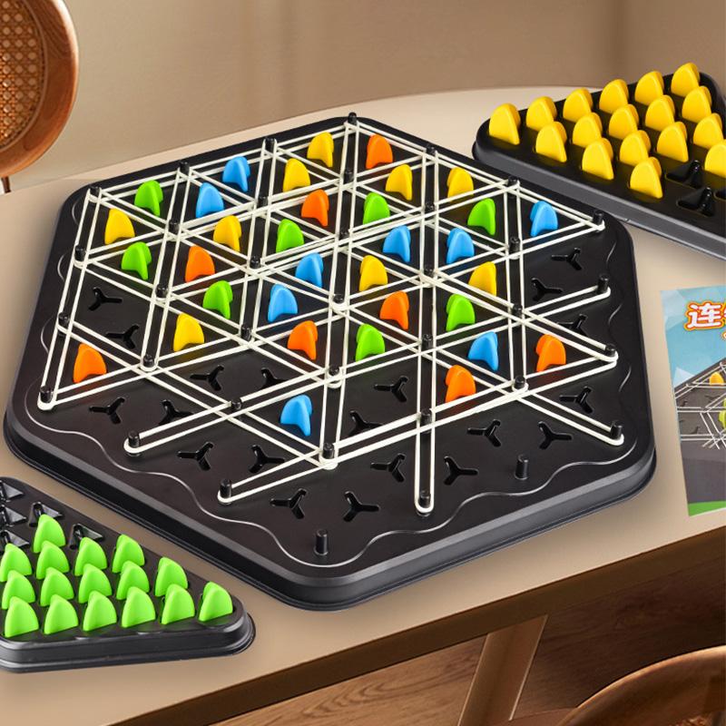 Geometrie-Kette, Dreieck, Schach, Puzzlespiel, Spielzeug, Brettspiel, logisches Denken, Gummibandspiel, Party, Familie, interaktives Kampfset