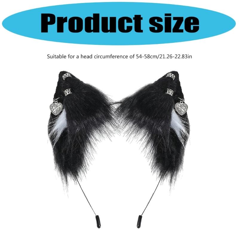 Realistic Cosplay Foxes Ears Hairband Lightweight Headband Comfortable Design For Halloween Stage Performances Daily Use