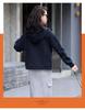 Grauer Damen-Cardigan-Hoodie mit doppeltem Reißverschluss, schwere Qualität - Sportlicher koreanischer Stil, Langarm, Frühjahr/Herbst Kollektion 2025.
